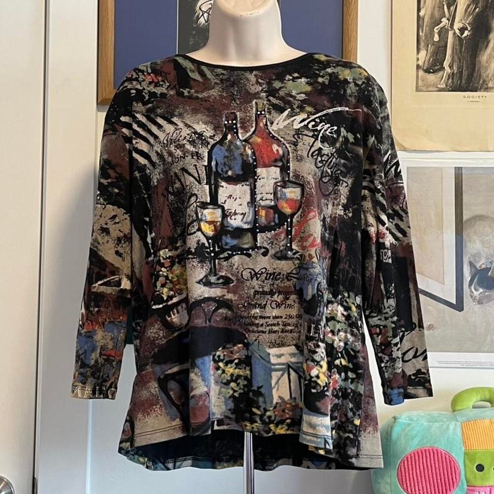 Wine themed long sleeve top
